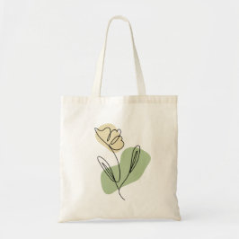 Flower Line Art Tygkasse