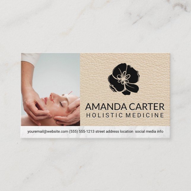 Flower Logotyp | Acupuncturist Visitkort (Framsida)