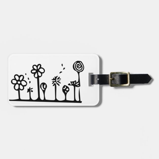 Flower Luggage Tag Bagagebricka (Horisontell Framsida)