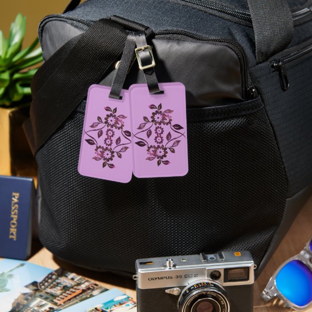 Flower Luggage Tag Bagagebricka (Fram & Baksida)