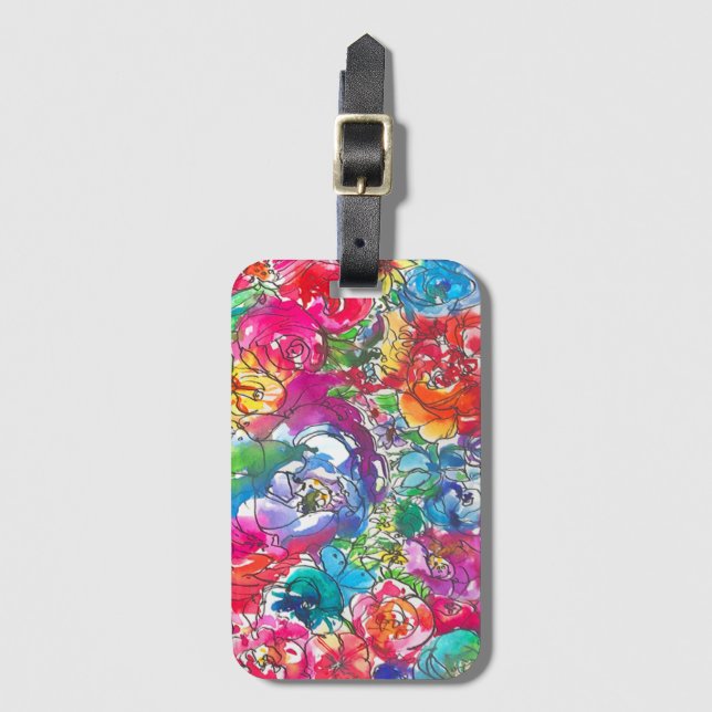 Flower Luggage Tag Bagagebricka (Framsida vertikal)