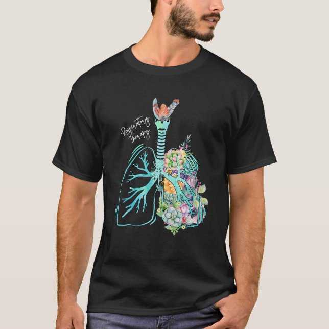 Flower Lung Respiratory Therapist RT Luftvägar T T Shirt (Framsida)