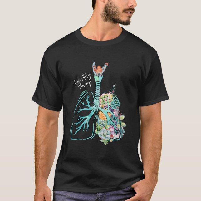 Flower Lung Respiratory Therapist Rt Respiratory T T Shirt (Framsida)