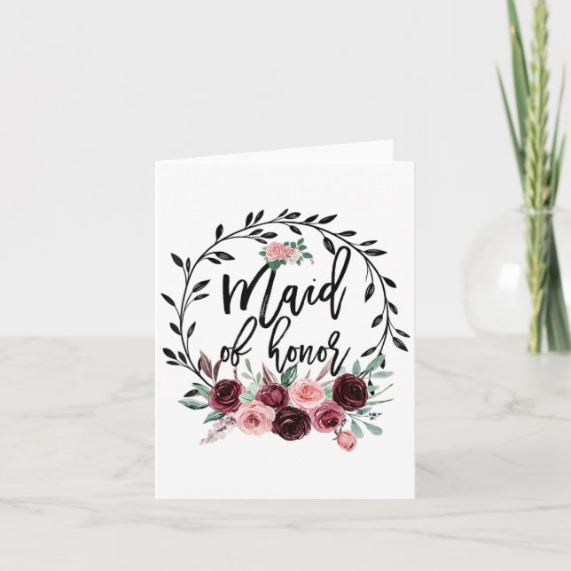 Flower Maid of honor Shower Bröllop Bachelorette P Kort (Framsida)