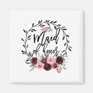Flower Maid of honor Shower Bröllop Bachelorette P Magnet