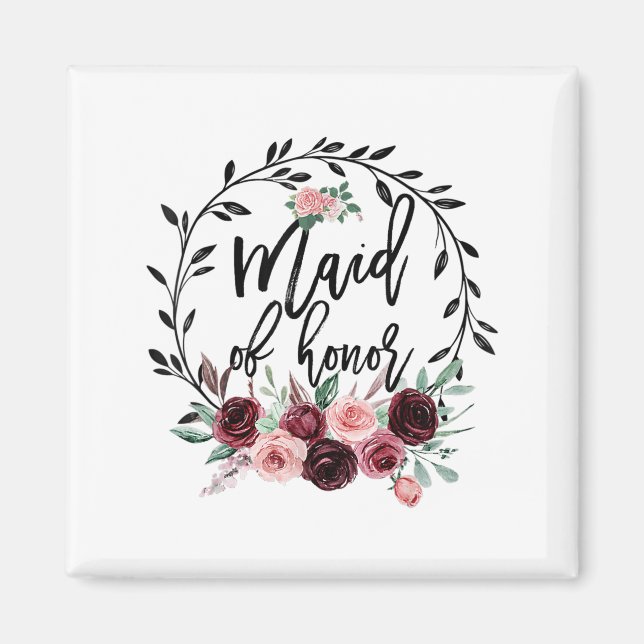 Flower Maid of honor Shower Bröllop Bachelorette P Magnet (Framsidan)