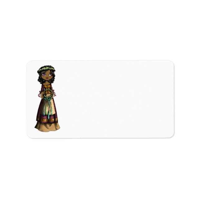 Flower Maiden Adressetikett (Framsidan)