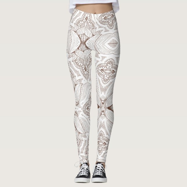 Flower Mandala 1 Leggings (Framsida)