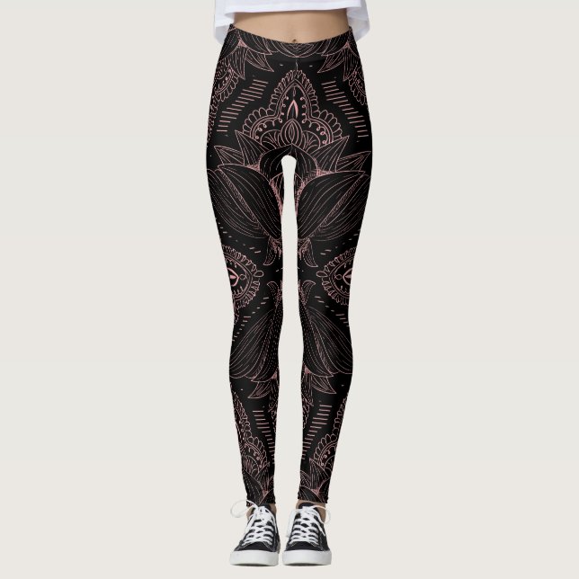 Flower Mandala 2 Leggings (Framsida)