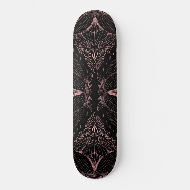 Flower Mandala 2 Mini Skateboard Bräda 18,5 Cm (Framsida)