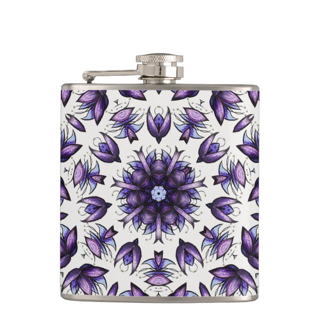 Flower Mandala Abstrakt Kaleidoscopic Mönster Fickplunta (Framsidan)