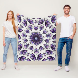 Flower Mandala Abstrakt Kaleidoscopic Mönster Fleecefilt