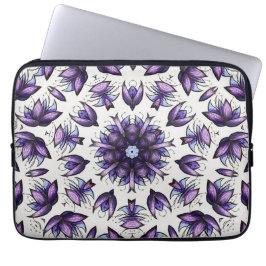Flower Mandala Abstrakt Kaleidoscopic Mönster Laptop Fodral