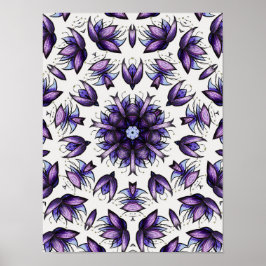 Flower Mandala Abstrakt Kaleidoscopic Mönster Poster