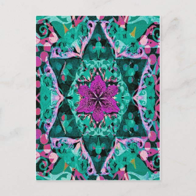 Flower Mandala av Amelia Carrie Vykort (Framsida)