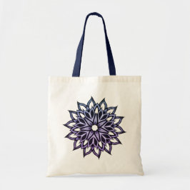 Flower Mandala Blue Violet Blommigt Art Tygkasse