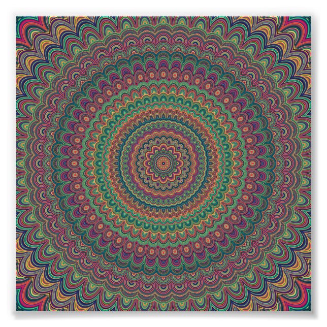 Flower mandala fototryck (Framsidan)