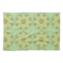 Flower Mandala-Grönt och -Gult