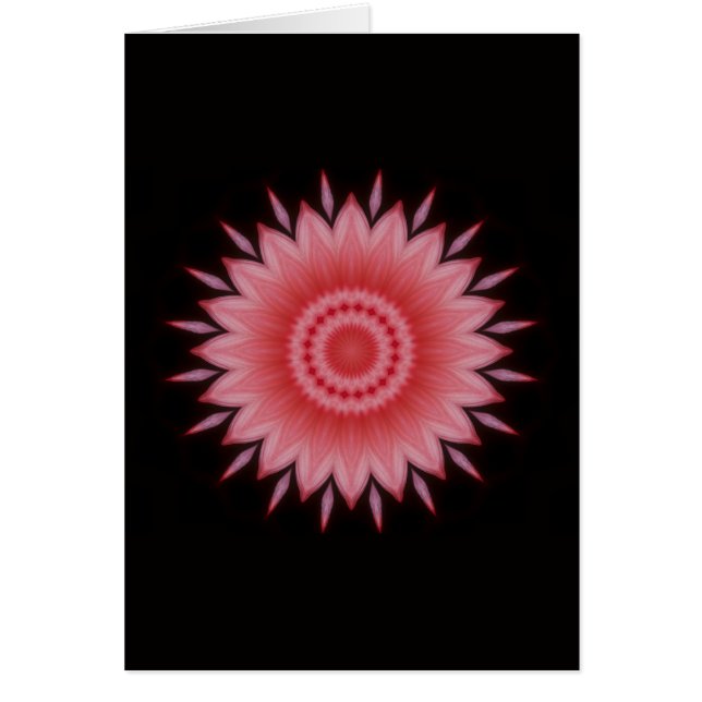 Flower Mandala i Rosa Hälsningskort (Framsidan)