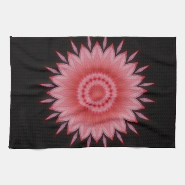 Flower Mandala i Rosa Kökshandduk (Horisontell)