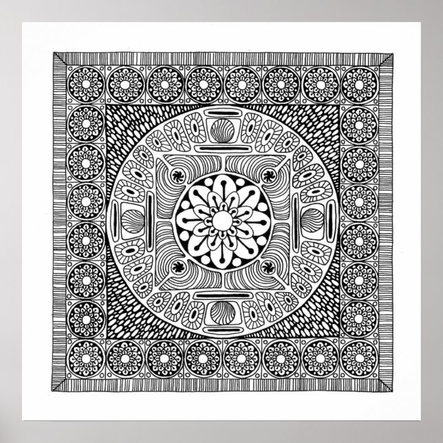 Flower Mandala II Poster (Framsidan)