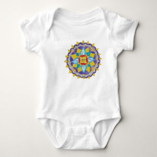 Flower Mandala Infant Organic Creeper, Natural T Shirt