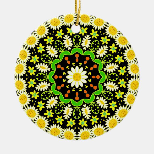 Flower Mandala Julgransprydnad Keramik (Framsidan)