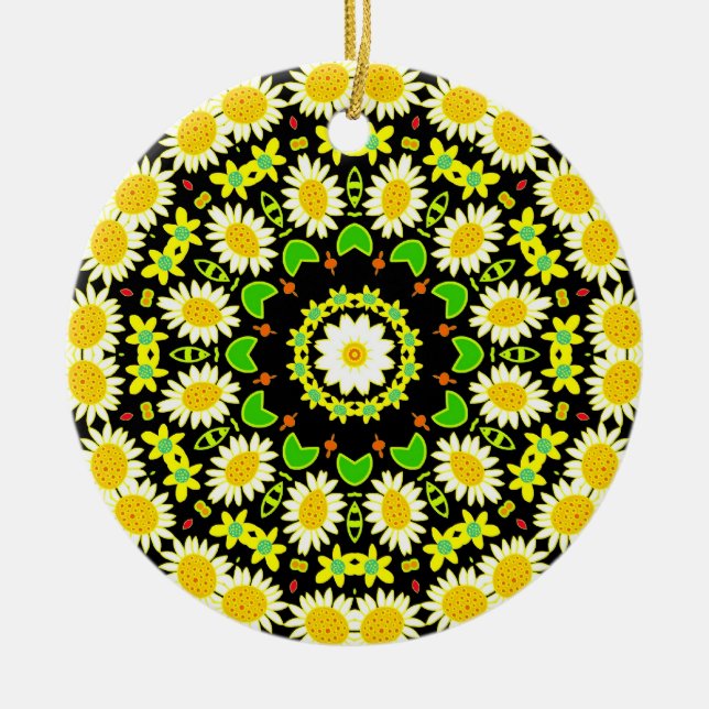 Flower Mandala Julgransprydnad Keramik (Framsidan)