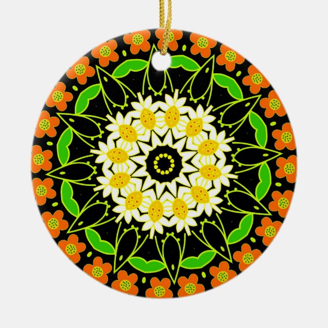 Flower Mandala Julgransprydnad Keramik (Framsidan)