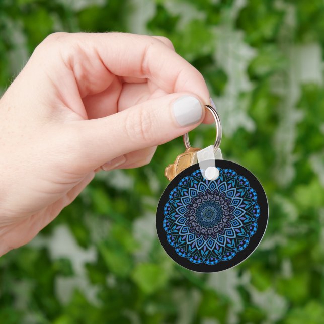 Flower Mandala Keychain Nyckelring (Hand)