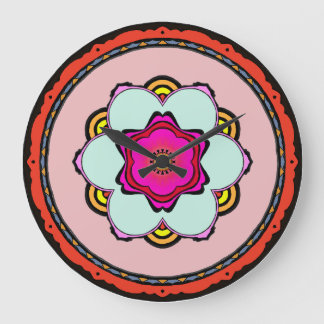 Flower mandala Wall Clock Stor Klocka