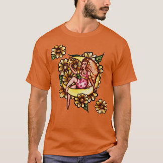 Flower Måne Goddess T Shirt
