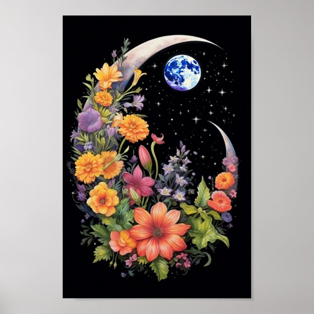 Flower Måne Poster (Framsidan)
