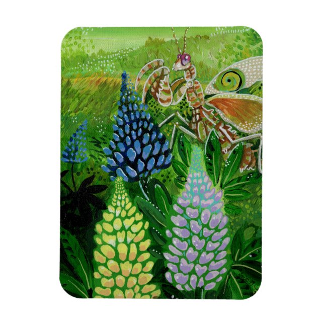 Flower Mantis Painting Magnet (Vertikal)