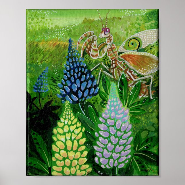 Flower Mantis Painting Poster (Framsidan)