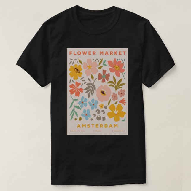 Flower Market Amsterdam T Shirt (Design framsida)
