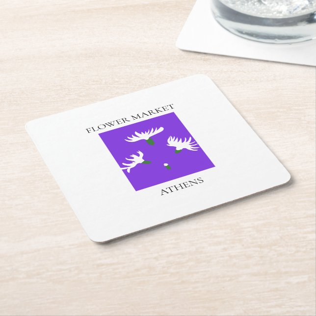 Flower Market - Athens Underlägg Papper Kvadrat (Vinklad)