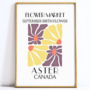 Flower Market Birtud-blomman SEPTEMBER Art Print Poster