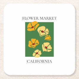 Flower Market - California Underlägg Papper Kvadrat
