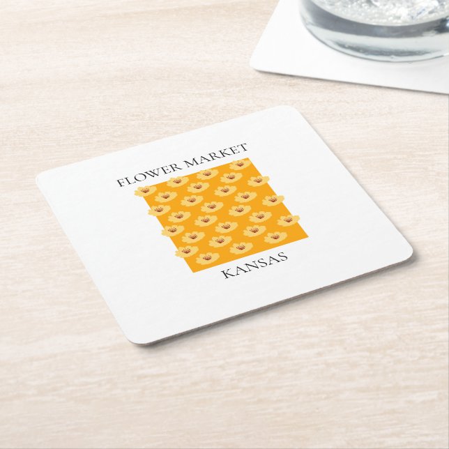 Flower Market - Kansas Underlägg Papper Kvadrat (Vinklad)