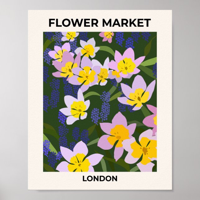Flower Market London Botanical Poster (Framsidan)