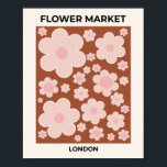 Flower Market London Retro Flower Terracotta Beige Poster<br><div class="desc">Flower Market Stockholm: abstrakt blommigt art - retro-blommor print - terracotta / rust / brun och beige.</div>