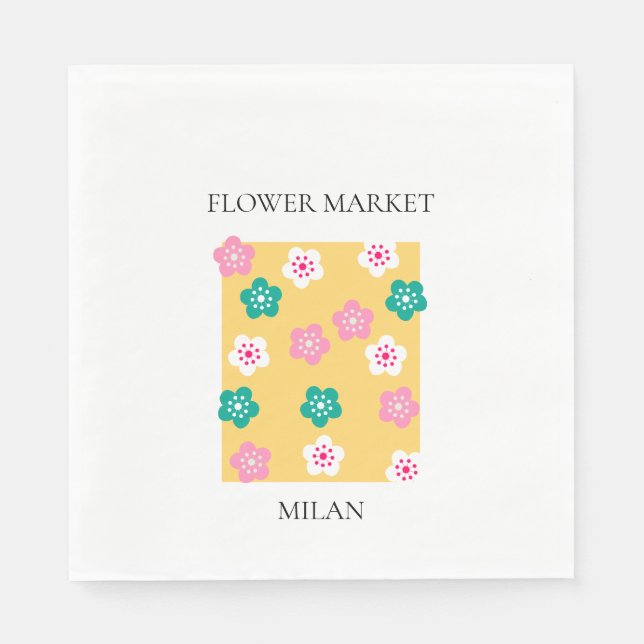 Flower Market - Milan Pappersservett (Framsidan)