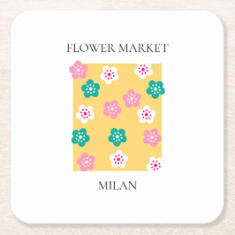 Flower Market - Milan Underlägg Papper Kvadrat