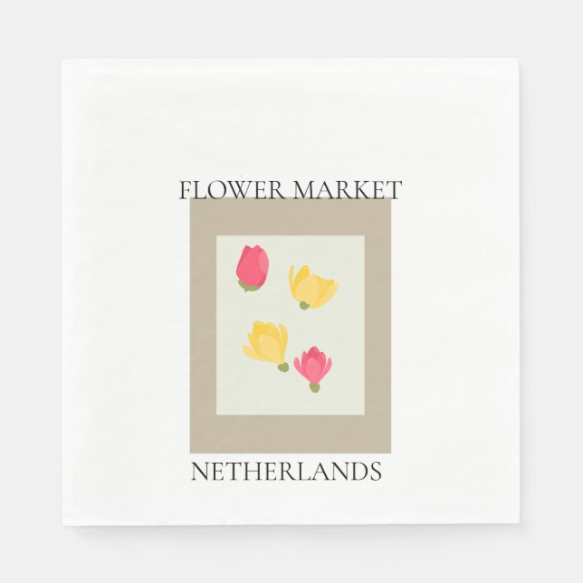 Flower Market - Netherlands Pappersservett (Framsidan)