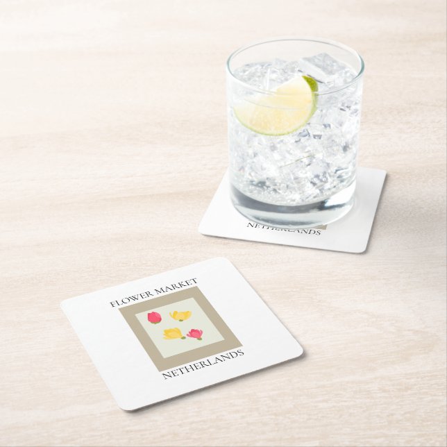 Flower Market - Netherlands Underlägg Papper Kvadrat (Insitu)