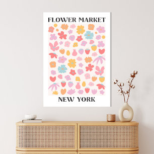 Flower Market New York Vår Blomsterträdgård Canvastryck
