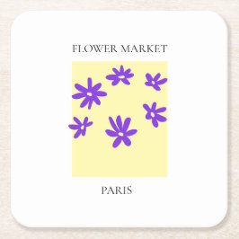 Flower Market - Paris Underlägg Papper Kvadrat