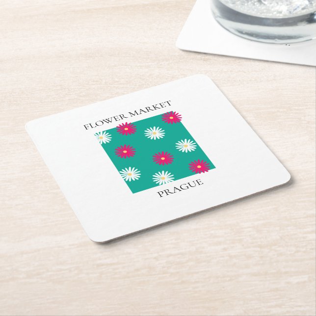 Flower Market - Prague Underlägg Papper Kvadrat (Vinklad)
