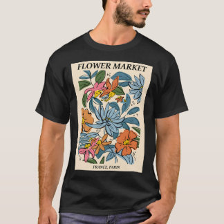 Flower Market Print Paris Abstrakt Flowers Art T Shirt